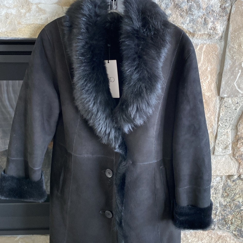 HiSO Real Sancy Toscana Shearling Coat // Luxury //NWT - Picture 3 of 13